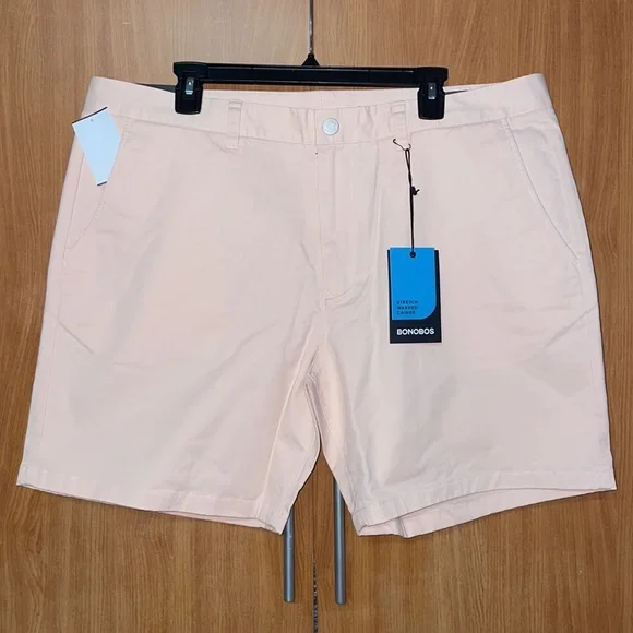 NWT Mens Bonobos Stretch Washed Chinos - Peach - Size 40 - Picture 5 of 15